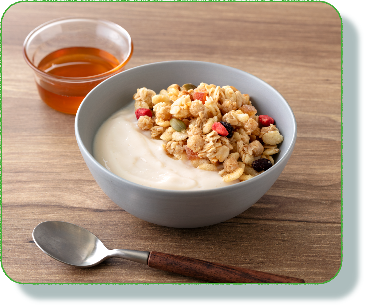 「ナチュレ 恵 megumi 植物生まれ」とフルーツグラノーラ