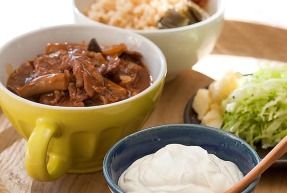 豚肉としめじのハヤシライス